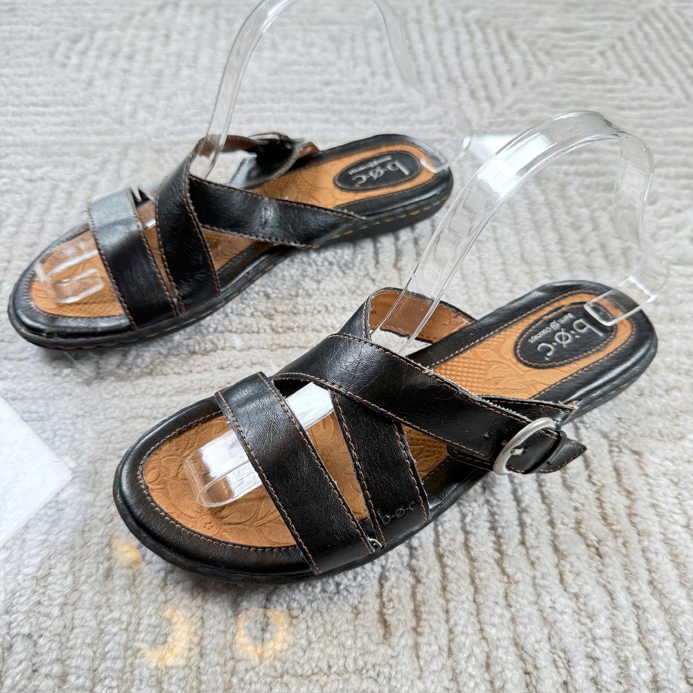 B.O.C. Born Concept Sandals Women's 8 Black Strappy Slide C35509 Comfort Boho